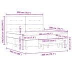 vidaXL Posteľ s matracom a lavičkou tmavosivá 200x200 cm textília – Obrázok 13
