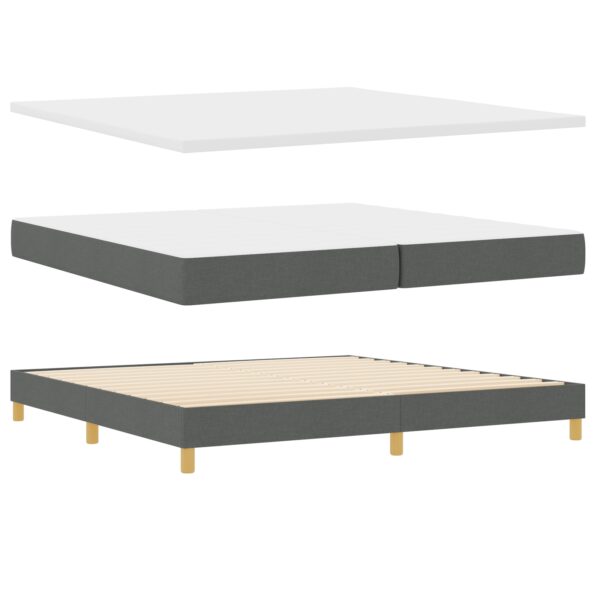 3344325_2.jpg vidaXL Posteľ s matracom a lavičkou tmavosivá 200x200 cm textília – Obrázok 2