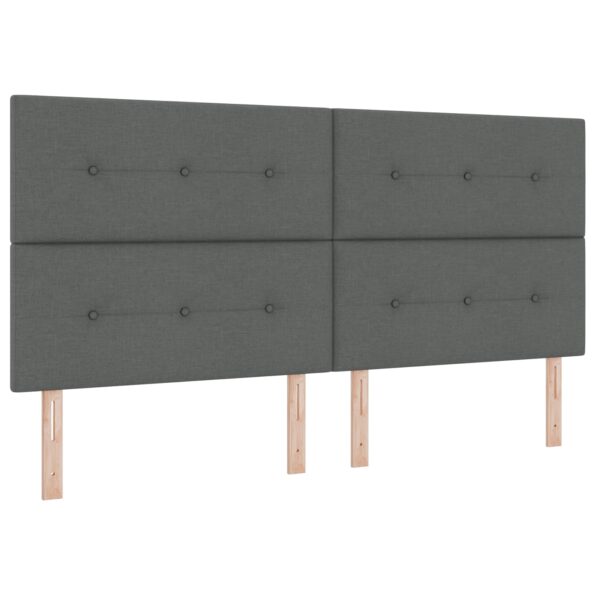3344325_7.jpg vidaXL Posteľ s matracom a lavičkou tmavosivá 200x200 cm textília – Obrázok 7