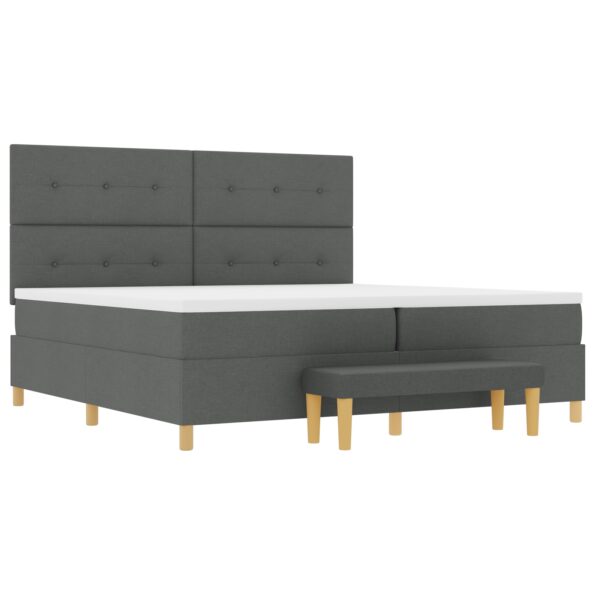 3344325_8.jpg vidaXL Posteľ s matracom a lavičkou tmavosivá 200x200 cm textília – Obrázok 8