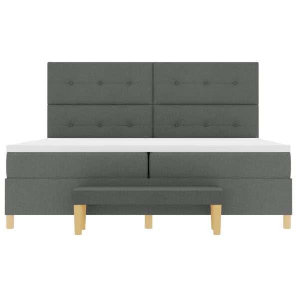 3344325_9.jpg vidaXL Posteľ s matracom a lavičkou tmavosivá 200x200 cm textília – Obrázok 9