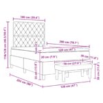 vidaXL posteľ s boxspringom s matracom a lavičkou svetlosivá 120x200 cm zamat – Obrázok 13