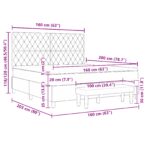 vidaXL Box Spring Posteľ s matracom a lavicou svetlosivá 160x200 cm zamat – Obrázok 13