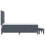 vidaXL Posteľ s box pružinami s matracom a lavičkou tmavosivá 100x200 cm zamat – Obrázok 10