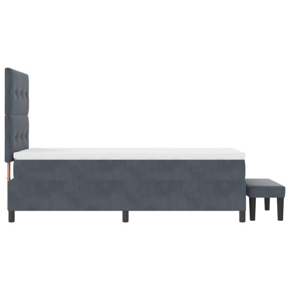 3344493_10.jpg vidaXL Posteľ s box pružinami s matracom a lavičkou tmavosivá 100x200 cm zamat – Obrázok 10