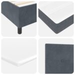 vidaXL Posteľ s box pružinami s matracom a lavičkou tmavosivá 100x200 cm zamat – Obrázok 12