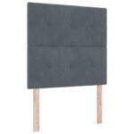 vidaXL Posteľ s box pružinami s matracom a lavičkou tmavosivá 100x200 cm zamat – Obrázok 7
