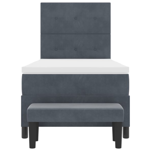 3344493_9.jpg vidaXL Posteľ s box pružinami s matracom a lavičkou tmavosivá 100x200 cm zamat – Obrázok 9