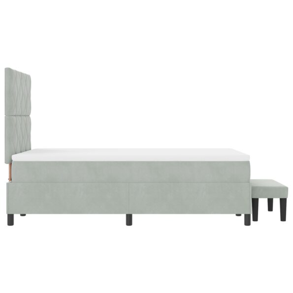 3344570_10.jpg vidaXL Box Spring Posteľ s Matracom & Lavicou Svetlosivá 120x200 cm Zamat – Obrázok 10