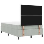 vidaXL Box Spring Posteľ s Matracom & Lavicou Svetlosivá 120x200 cm Zamat – Obrázok 11