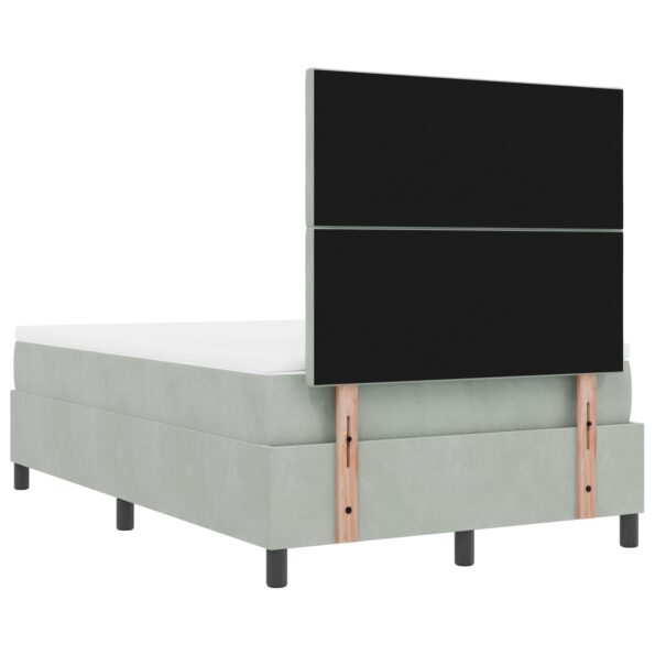 3344570_11.jpg vidaXL Box Spring Posteľ s Matracom & Lavicou Svetlosivá 120x200 cm Zamat – Obrázok 11