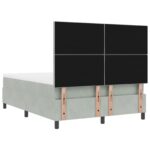 vidaXL Posteľ s boxspringom a matracom & lavičkou svetlosivá 140x190 cm zamat – Obrázok 11