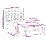 vidaXL Posteľ s boxspringom a matracom & lavičkou svetlosivá 140x190 cm zamat – Obrázok 13