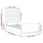 vidaXL Posteľový Rám Tmavomodrý 100x200 cm Zamat – Obrázok 13