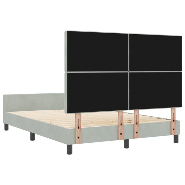 vidaXL Rám postele Svetlosivá 140x190 cm Zamat – Obrázok 10