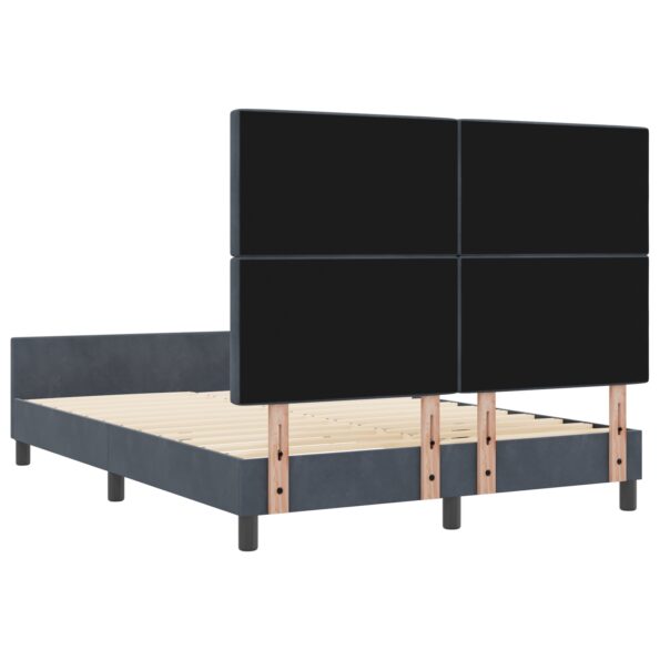 vidaXL Rám postele tmavošedý 140x190 cm zamat – Obrázok 10