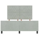 vidaXL Rám postele Svetlosivá 160x200 cm Zamat – Obrázok 8