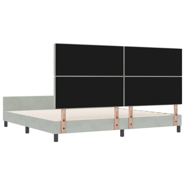 vidaXL Rám postele Svetlosivá 200x200 cm Velvet – Obrázok 10