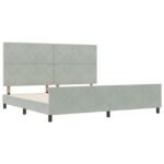 vidaXL Rám postele Svetlosivá 200x200 cm Velvet – Obrázok 2