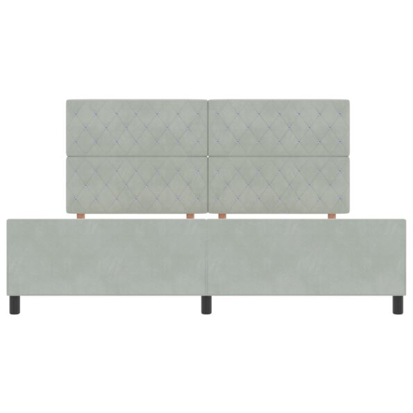 vidaXL Rám postele Svetlosivá 200x200 cm Velvet – Obrázok 8