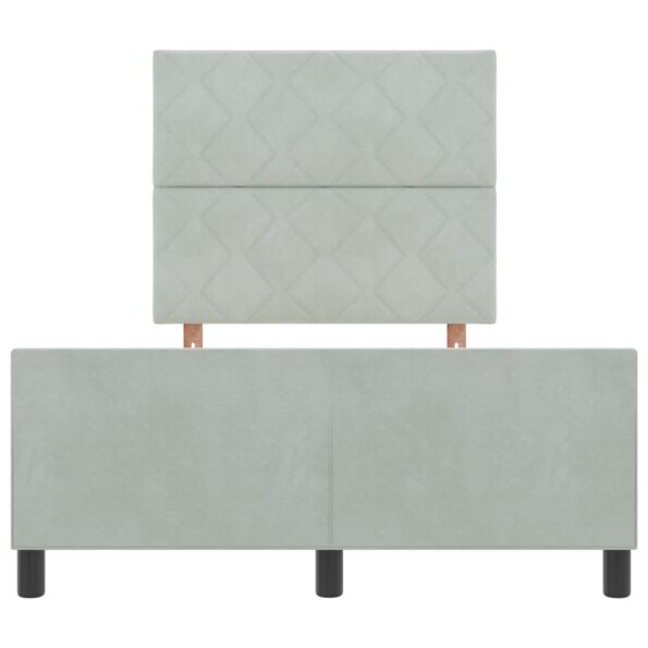 vidaXL Rám postele Svetlosivá 120x200 cm Zamat – Obrázok 8