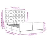 vidaXL Postel Svetlosivá 140x200 cm Zamat – Obrázok 13