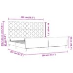 vidaXL Posteľový Rám Svetlosivá 200x200 cm Zamat – Obrázok 13