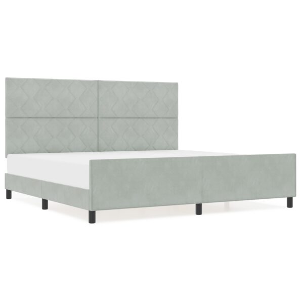 vidaXL Posteľový Rám Svetlosivá 200x200 cm Zamat – Obrázok 4