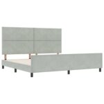 vidaXL Posteľový Rám Svetlosivá 200x200 cm Zamat – Obrázok 6