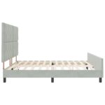 vidaXL Posteľový Rám Svetlosivá 200x200 cm Zamat – Obrázok 9
