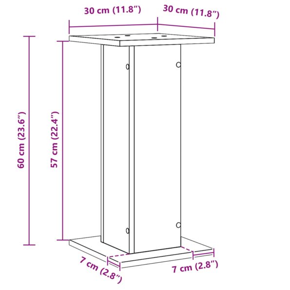 3345112_9.jpg vidaXL Stojany na reproduktory 2 ks Čierny dub 30x30x60 cm Kompozitné drevo – Obrázok 9