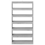 vidaXL Knižnica/Delenie miestnosti Čierny dub 100x30x198 cm Zariadené drevo – Obrázok 5