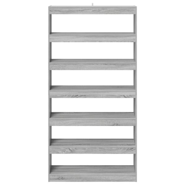 vidaXL Knižnica/Delenie miestnosti Čierny dub 100x30x198 cm Zariadené drevo – Obrázok 5