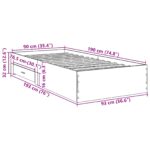 vidaXL Rám postele so zásuvkou Hnedá 90 x 190 cm Kompozitné drevo – Obrázok 10
