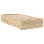 vidaXL Rám postele so zásuvkou Hnedá 90 x 190 cm Kompozitné drevo – Obrázok 7