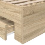 vidaXL Rám postele so zásuvkou Hnedá 90 x 190 cm Kompozitné drevo – Obrázok 8