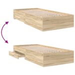 vidaXL Rám postele so zásuvkou Hnedá 90 x 190 cm Kompozitné drevo – Obrázok 9