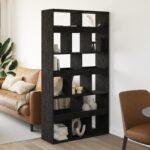 vidaXL Knižnica 2 pcs Čierny dub 100 x 33 x 187,5 cm – Obrázok 4