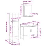 vidaXL 3-dielna kúpeľňová súprava nábytku svetlo jaseňové inžinierske drevo – Obrázok 12
