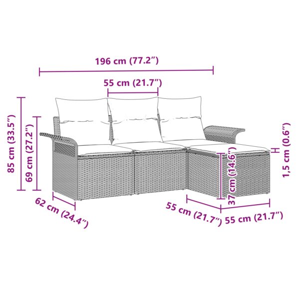 3345307_11.jpg vidaXL 4-dielna záhradná súprava s vankúšmi čierna poly ratan – Obrázok 11