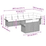 vidaXL Súprava záhradnej pohovky v 8 kusoch s vankúšmi z čierneho poly ratanu – Obrázok 11