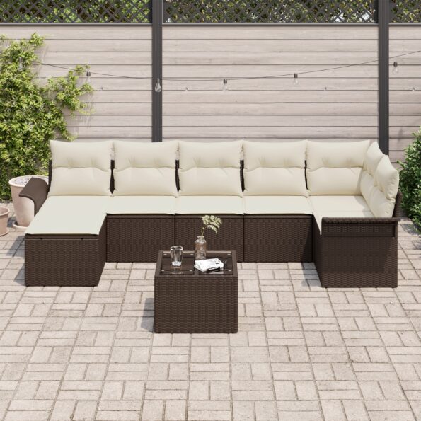 3345458_3.jpg vidaXL 7-dielny záhradný sedací set s vankúšmi šedý poly ratan – Obrázok 3