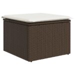 vidaXL 8-dielna záhradná pohovka so vankúšmi Brown Poly Rattan – Obrázok 6