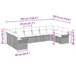 vidaXL 10-dielny záhradný pohovkový set s vankúšmi béžová poly ratan – Obrázok 11