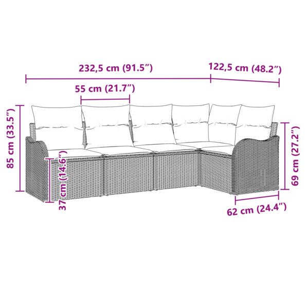 3345701_8.jpg vidaXL Súprava 5 kusov záhradných pohoviek s vankúšmi v béžovom polyratane – Obrázok 8