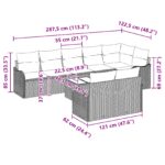 vidaXL 8-dielny záhradný pohovkový set s vankúšmi čierny poly ratan – Obrázok 9