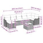 vidaXL 8-dielna záhradná pohovka s vankúšmi čierny poly ratan – Obrázok 10