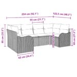 vidaXL Záhradná pohovka set so vankúšmi Béžová Poly Ratan – Obrázok 8