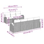 vidaXL 8-dielny záhradný pohovkový set s vankúšmi čierny poly ratan – Obrázok 8