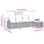 vidaXL 5-dielny záhradný pohovkový set s vankúšmi Béžový polyratan – Obrázok 11